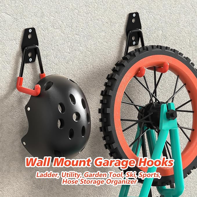 4 Pack 4.5x2.75 inch U Heavy Duty Garage Hooks, Solid Steel Wall Mount Hangers - Image 6