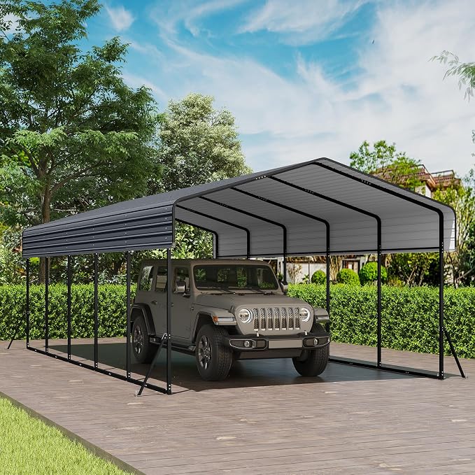 Real Relax 13' x 26' Metal Carport, Heavy Duty Carport by RealRelax