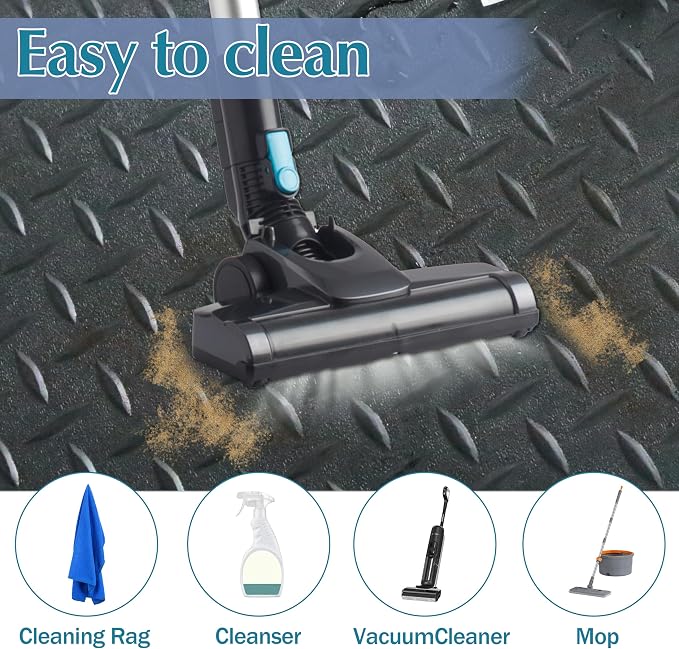 7.5 x 17 FT Garage Floor Mat, 2.5 mm Thickness Diamond PVC Garage Flooring Roll - Image 3
