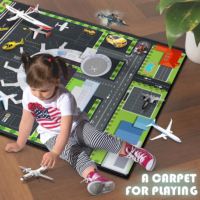 Play Rug for Playroom 3x4 Airport Carpet for Boys Bedroom - Image 3