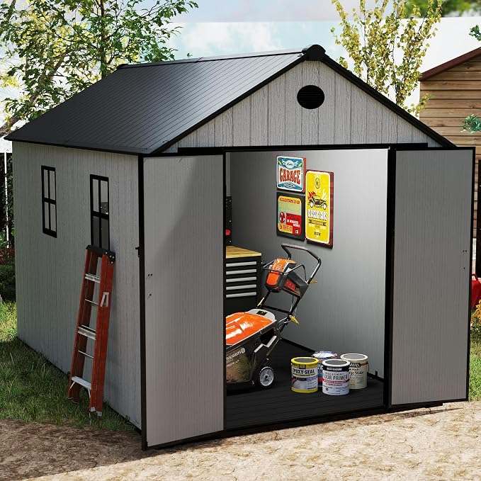 7.3 x 12 FT Shed Resin Outdoor Storage by ZYJOYY