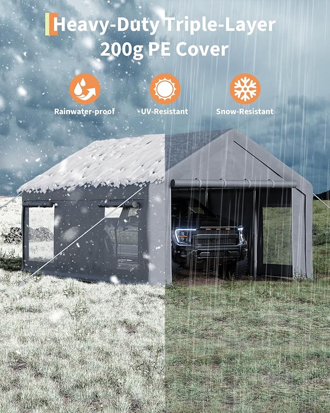 10x20 Ft Carport, Car Port - Image 3