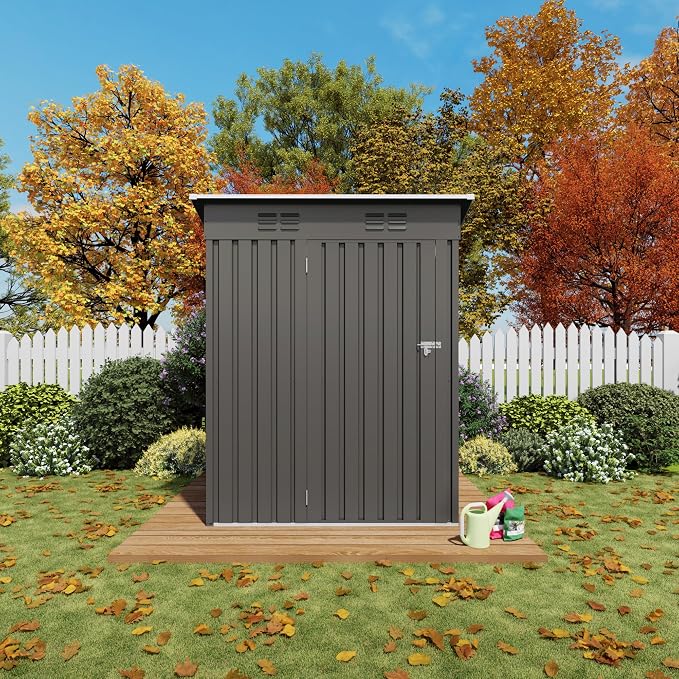 ARMSET 5x3 FT Metal Outdoor Storage Shed - Image 8