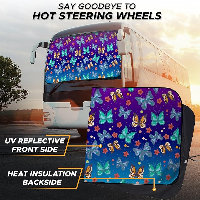 EcoNour Butterfly RV Windshield Sunshade | Windshield Cover Sunshade - Image 6