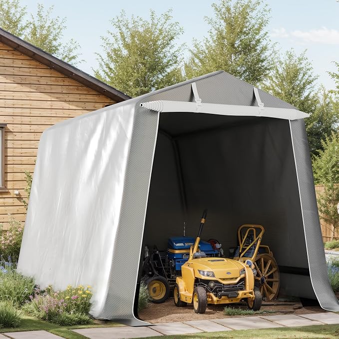 Shintenchi 6x6ft Outdoor Portable Storage Shelter Shed, Carport Storage Shed - Image 7