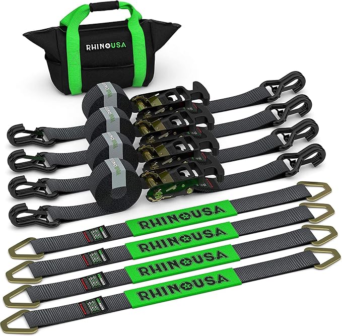 Rhino USA Car Tie Down Straps for Trailers by RhinoUSAInc