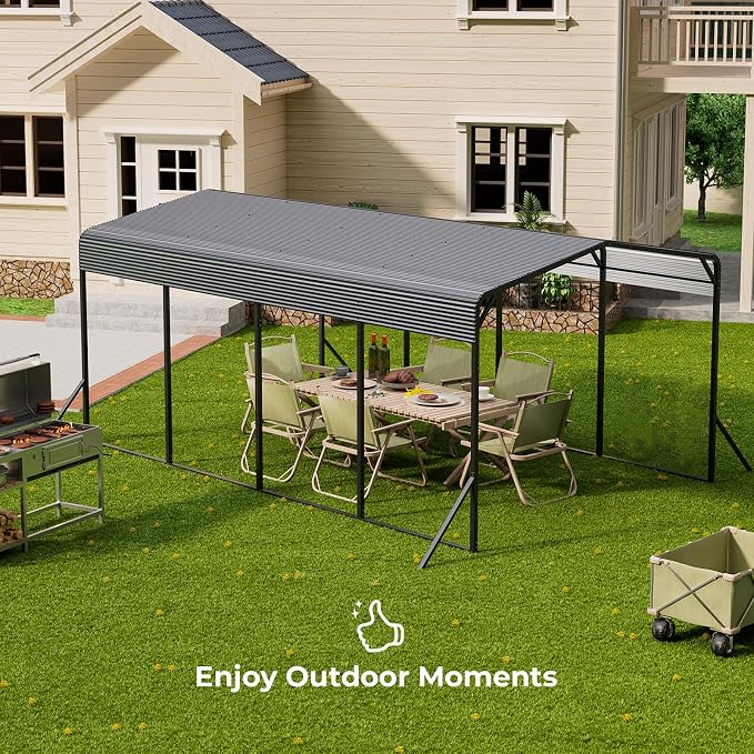 Carport 12x20 FT Heavy Duty Metal Carport, Outdoor Metal Canopy - Image 8