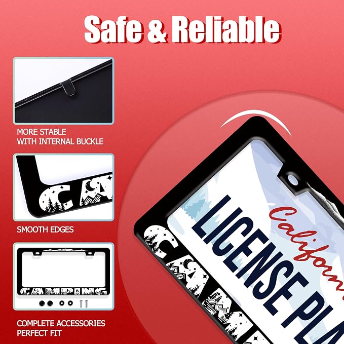 Camping License Plate Frame Mountains License Plate Holder Forest - Image 4