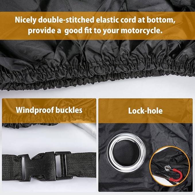 Motorcycle Cover All Season Universal Weather Waterproof Motorbike Cover - Image 3