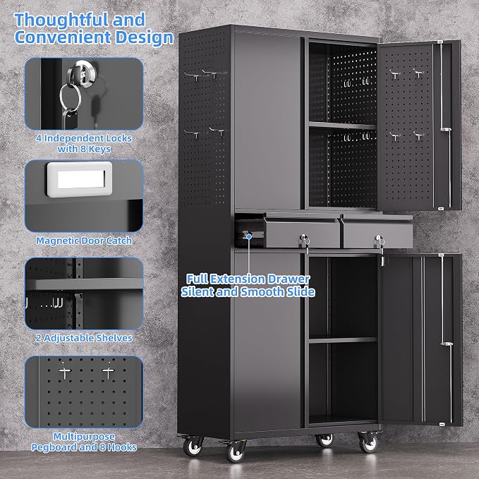 Metal Garage Storage Cabinet - Image 3