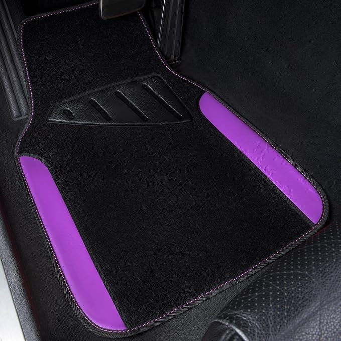 CAR PASS Waterproof Universal Fit Car Floor Mats, Faux Leather Car Carpet Mats - Image 7