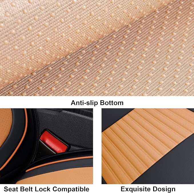 LINGVIDO Universal Car Seat Cover, Breathable and Waterproof Faux Leather - Image 4