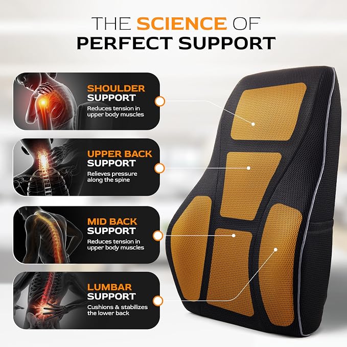 Extra Dense Lumbar Pillow with Double Adjustable Straps - Image 2