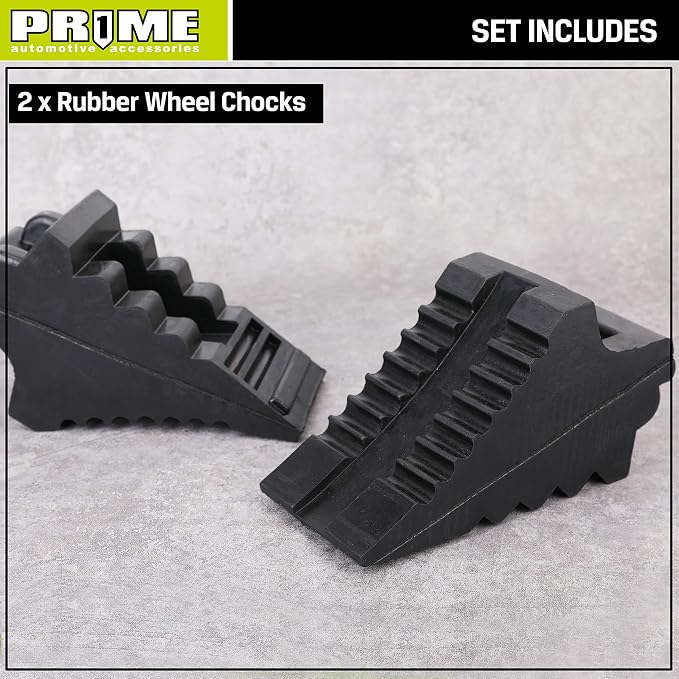 PR1ME Heavy Duty Rubber Wheel Chocks, Rubber Tire Blocks, RV Solid Rubber Wheel - Image 6