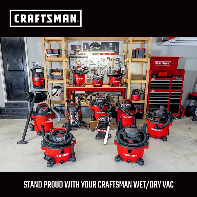 CRAFTSMAN CMXEVBE17590 9 Gallon 4.25 Peak HP Wet Dry Vac, Portable Shop Vacuum - Image 8