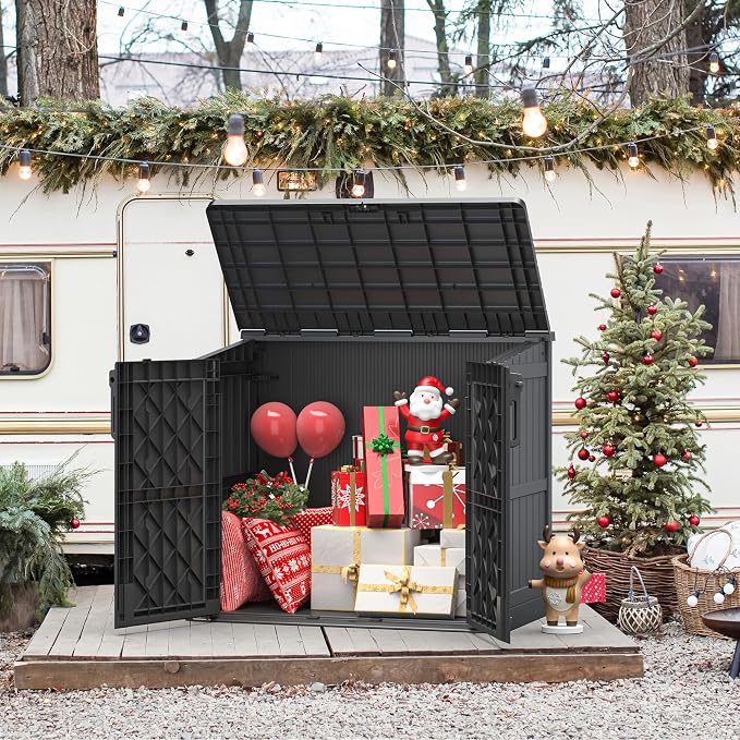 Outdoor Storage Shed 36 Cu. Ft. Resin Garden Horizontal Storage Large Capacity - Image 3