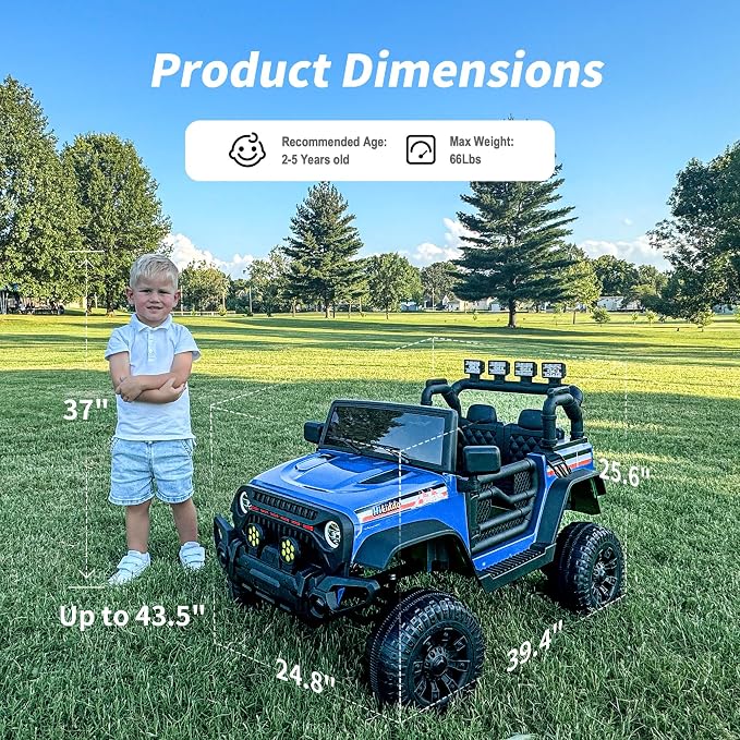 12V Kids Ride on Car Truck, Kids Electric Vehicles Car Ride on Toy - Image 2
