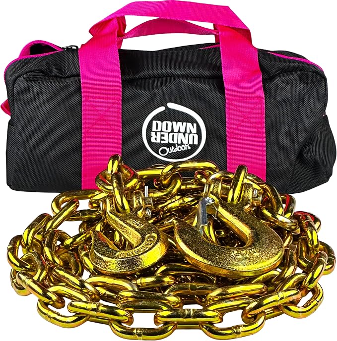 DOWN UNDER OUTDOORS Heavy Duty 3/8”x 10ft Grade 70 Recovery Log Chain, Deer Drag by DOWNUNDEROUTDOORS