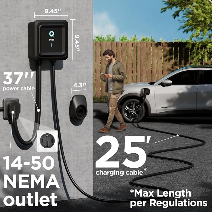 EVIQO Level 2 EV Charger - 48 Amp EV Charger Level 2-240V Electric Vehicle - Image 6