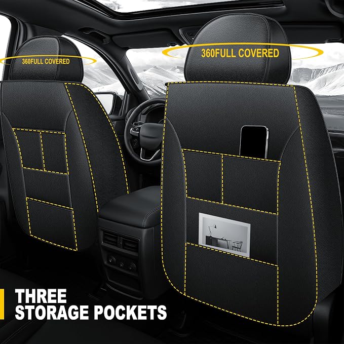 AOMSAZTO Ford Ranger Seat Covers: Full Set Custom Fit 2019 2020 2021 2022 2023 - Image 3