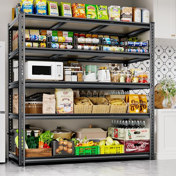48"W Garage Shelving, 2650LBS Storage Shelves heavy duty, 5 Tier Metal Shelving - Image 2