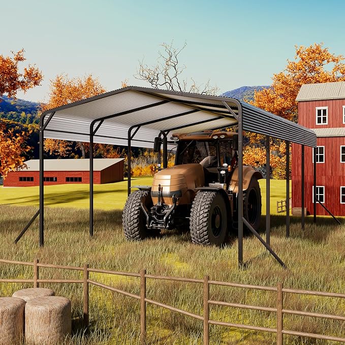 Carport 12x20 FT Heavy Duty Metal Carport, Outdoor Metal Canopy - Image 7