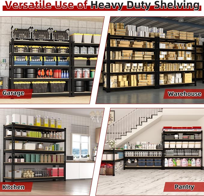 2 Packs 48" W x 24" D x 72" H Adjustable Garage Storage Shelves - Image 7