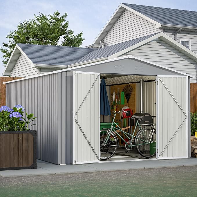Large Outdoor Storage Shed, Utility Tool Shed Storage House by Hohuqeri