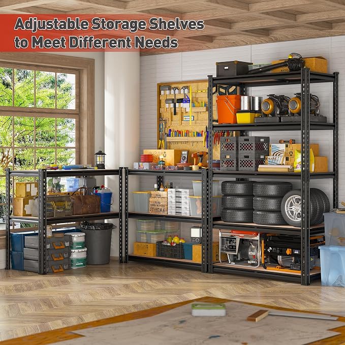REIBII 2020LBS Storage Shelves 5 Tier Garage Shelving Heavy Duty, Adjustable - Image 7