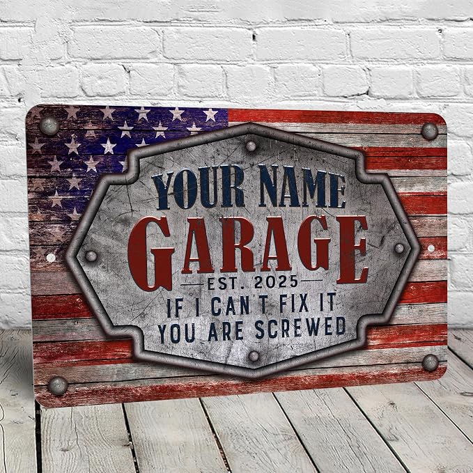 Garage Sign | Personalized | Vintage American Theme - Image 3