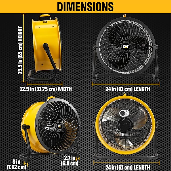 CATERPILLAR 18 inch High Velocity, 3400 CFM, 4 Speed, 360 Degree Metal Heavy - Image 4