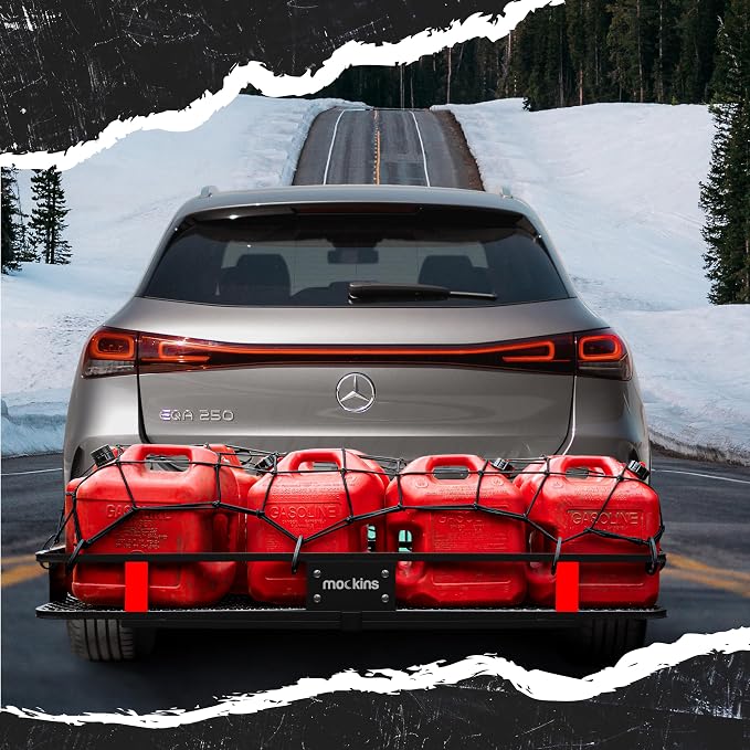 Mockins 60"x20"x6" Trailer Hitch Cargo Carrier | Weatherproof Steel Folding - Image 6