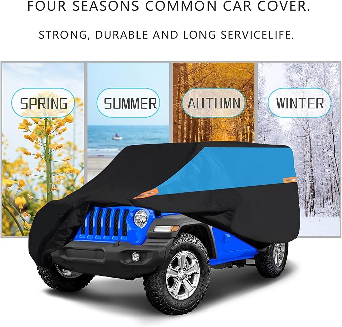 MORNYRAY Compatible with Jeep Wrangler 4 Door, Waterproof Car Cover All Weather - Image 6