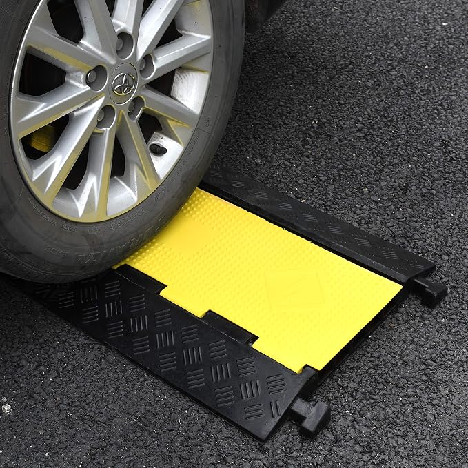 1 Pack Rubber Cable Ramp Hose Cable Protector Ramp 5 Channel 22000Lbs Load - Image 7