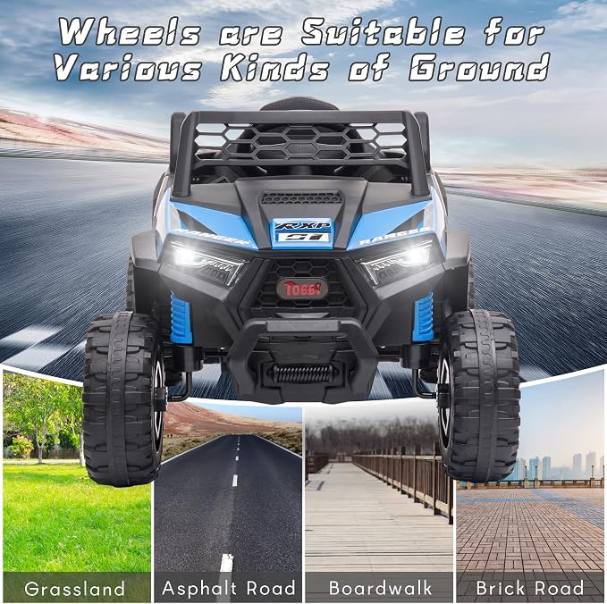 TOBBI 12V Kids Ride on Car, Electric Off-Road UTV Truck - Image 8
