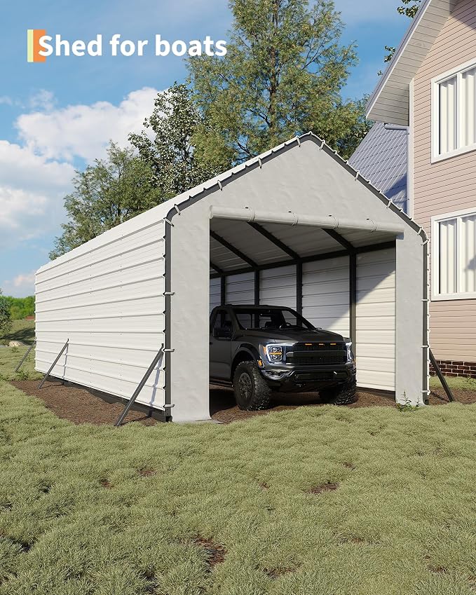 Door Panels with Zippers Tarp for Metal Carport 13x26 Ft, 13x21 Ft, and 13x16 Ft - Image 4
