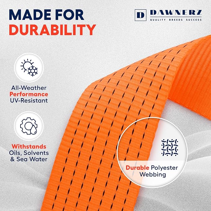 3 inch Ratchet Straps 40 ft Double Wire J Hook Tie Down - Image 5