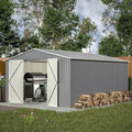 11x13ft Outdoor Metal Storage Shed, Steel Utility Tool Shed Storage House by Jaxilyn