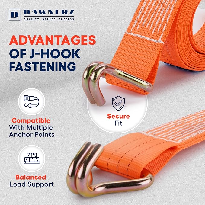 Heavy Duty Ratchet Straps 2" x 14' - 6600 Lb Breaking Strength Tie Down Straps - Image 8