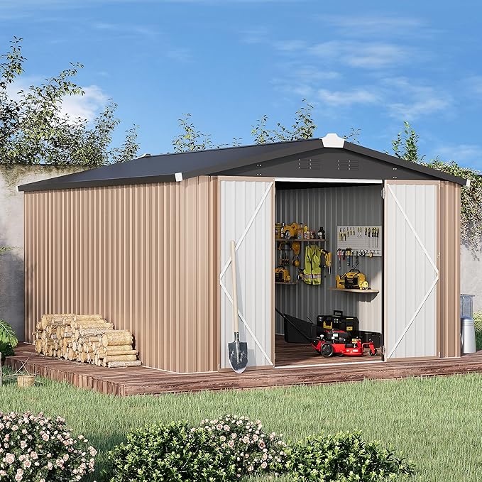 AECOJOY 10' x 14' Shed Metal, Outdoor Storage Sheds & Outdoor Storage 10' x 14' by AECOJOY