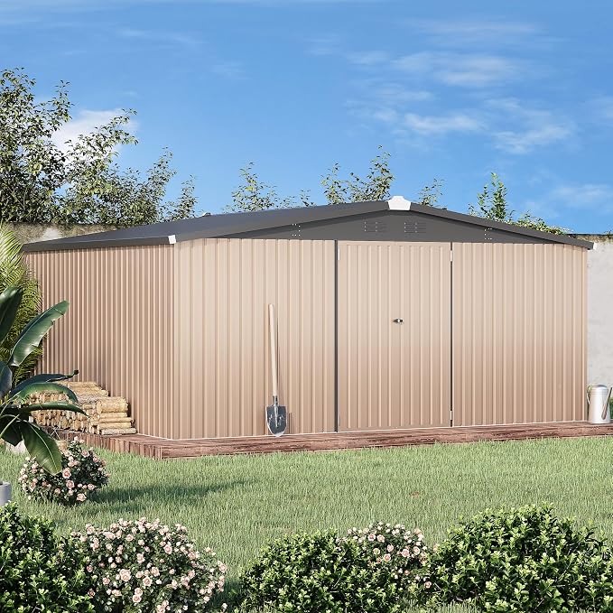 U-MAX 10' x 12' Outdoor Storage Shed Clearance, 10x12 Large Metal Garden Shed - Image 5