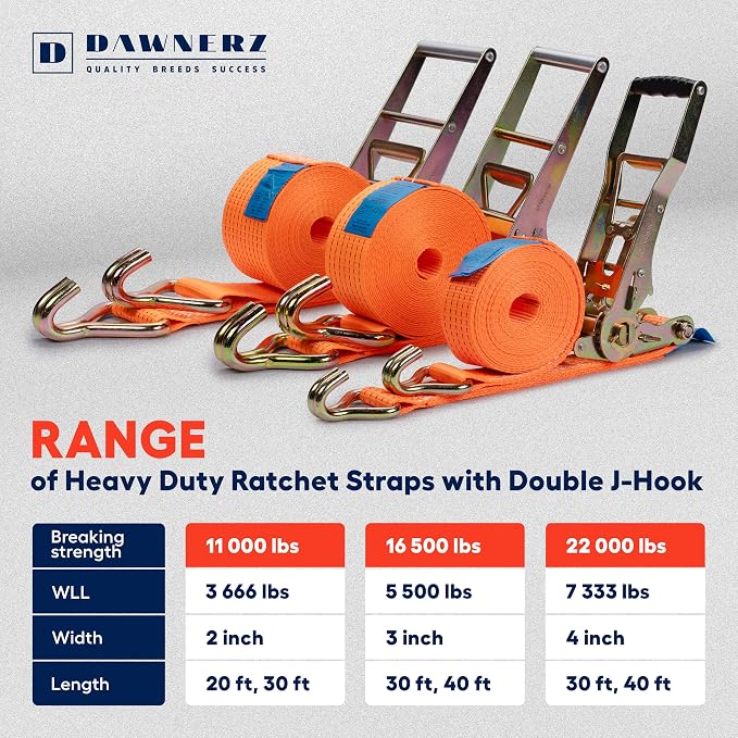 Ratchet Straps with Double J Hook 4 inch X 40 ft - Image 9