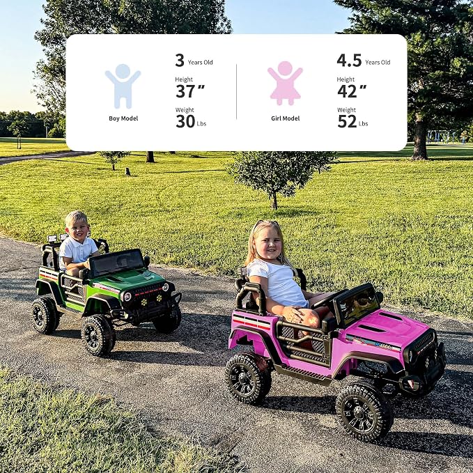4WD Kids Ride on Car Truck, 12V 7Ah Kids Electric Vehicles Car Ride on Toy - Image 2
