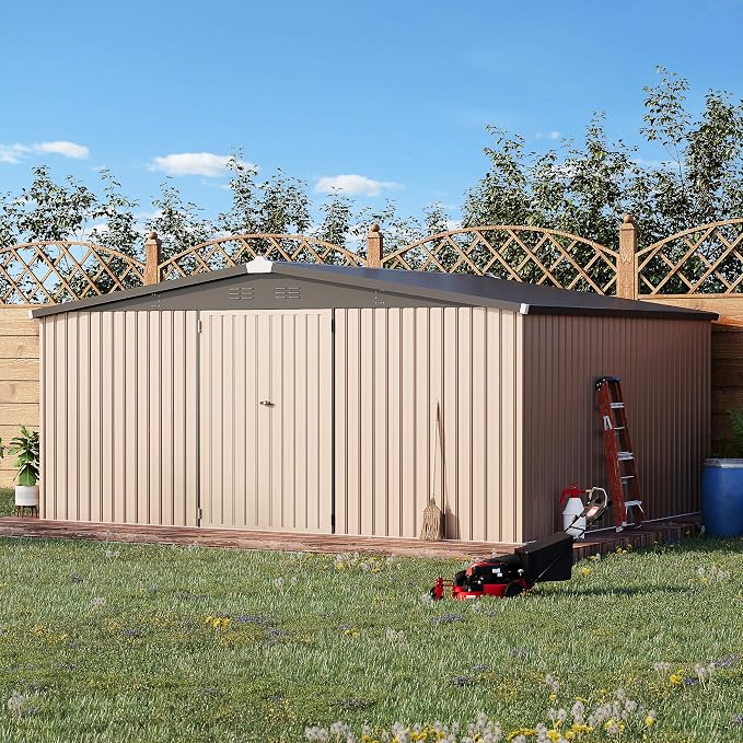 AECOJOY 14' x 12' Shed Outdoor Metal Storage, Large Storage Sheds & Outdoor - Image 4