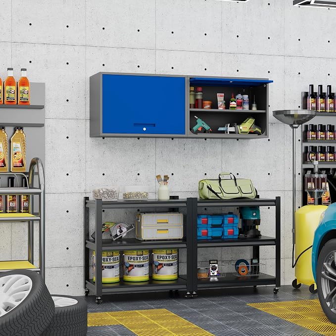 Metal Storage Cabinet Blue&Gray Wall Cabinets - Image 8