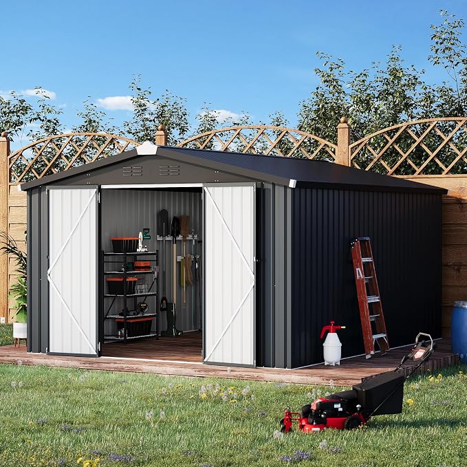 AECOJOY Shed 10' x 14' Storage Shed, Outdoor Storage Sheds & Outdoor Storage - Image 4