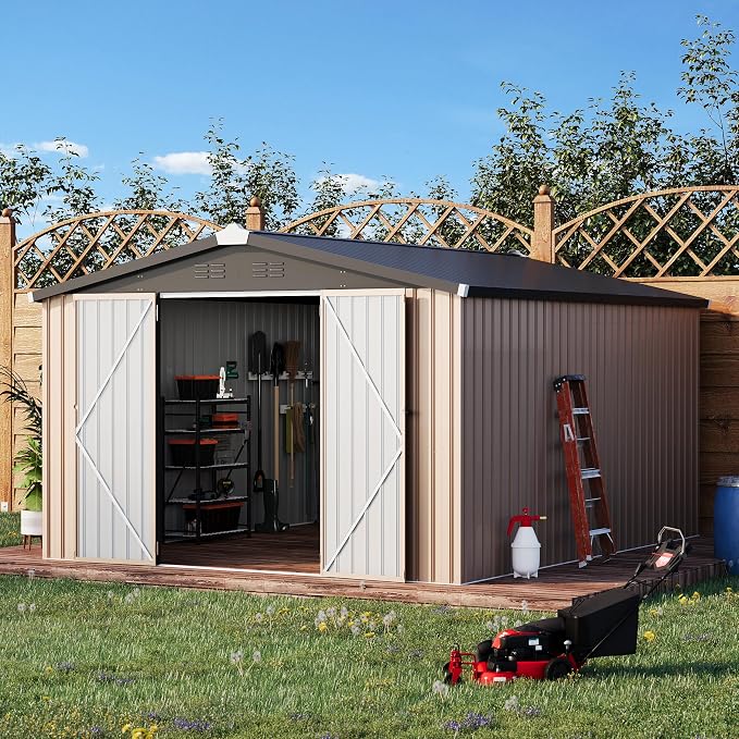 AECOJOY 10' x 14' Shed Metal, Outdoor Storage Sheds & Outdoor Storage 10' x 14' - Image 3