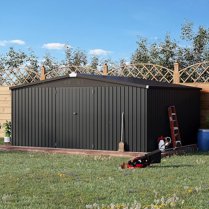 AECOJOY Shed 14' x 12' Storage Shed, Outdoor Metal Storage Sheds & Outdoor - Image 2