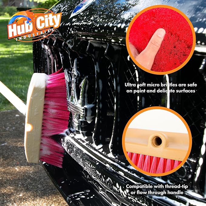 Hub City Industry 10- inch Car Wash Brush, Soft Nylon Bristle, car Accessories - Image 4
