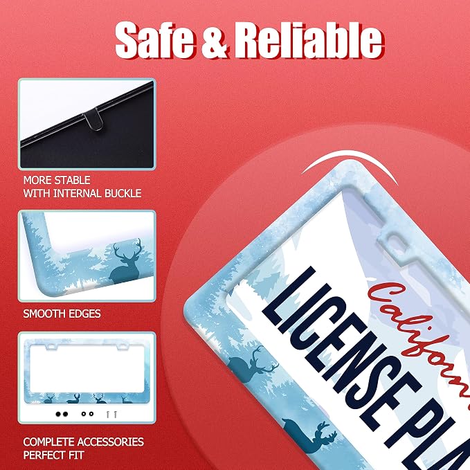 Deer License Plate Deer Forest License Plate Stainless Steel Parts Funny - Image 2